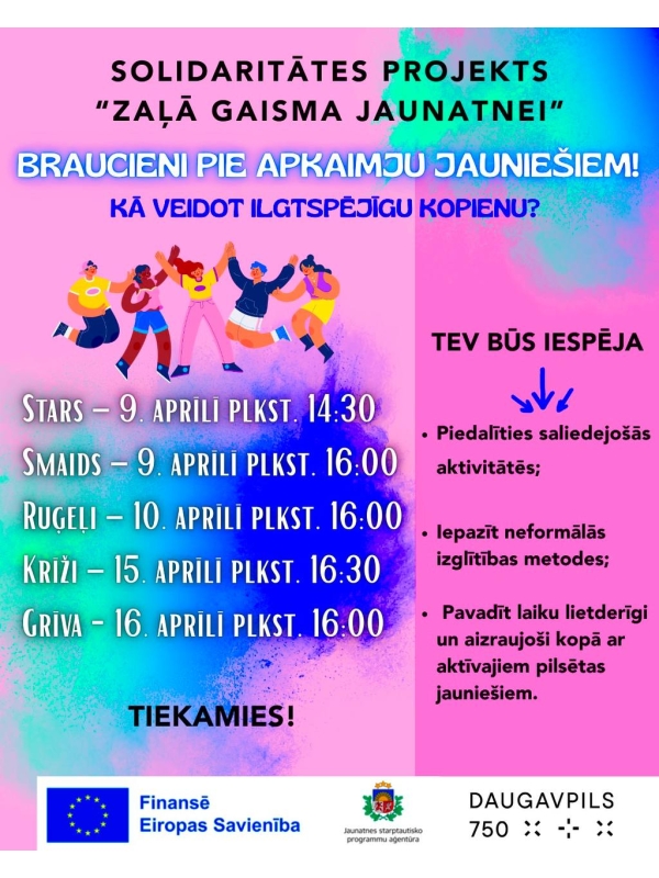 “Kā veidot ilgtspējīgu kopienu” tikšanās ar apkaimju jauniešiem