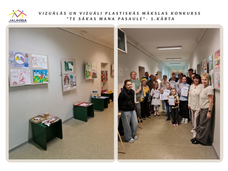 NOSLĒGUSIES VIZUĀLĀS UN VIZUĀLI PLASTISKĀS MĀKSLAS KONKURSA “TE SĀKAS MANA PASAULE” PIRMĀ KĀRTA