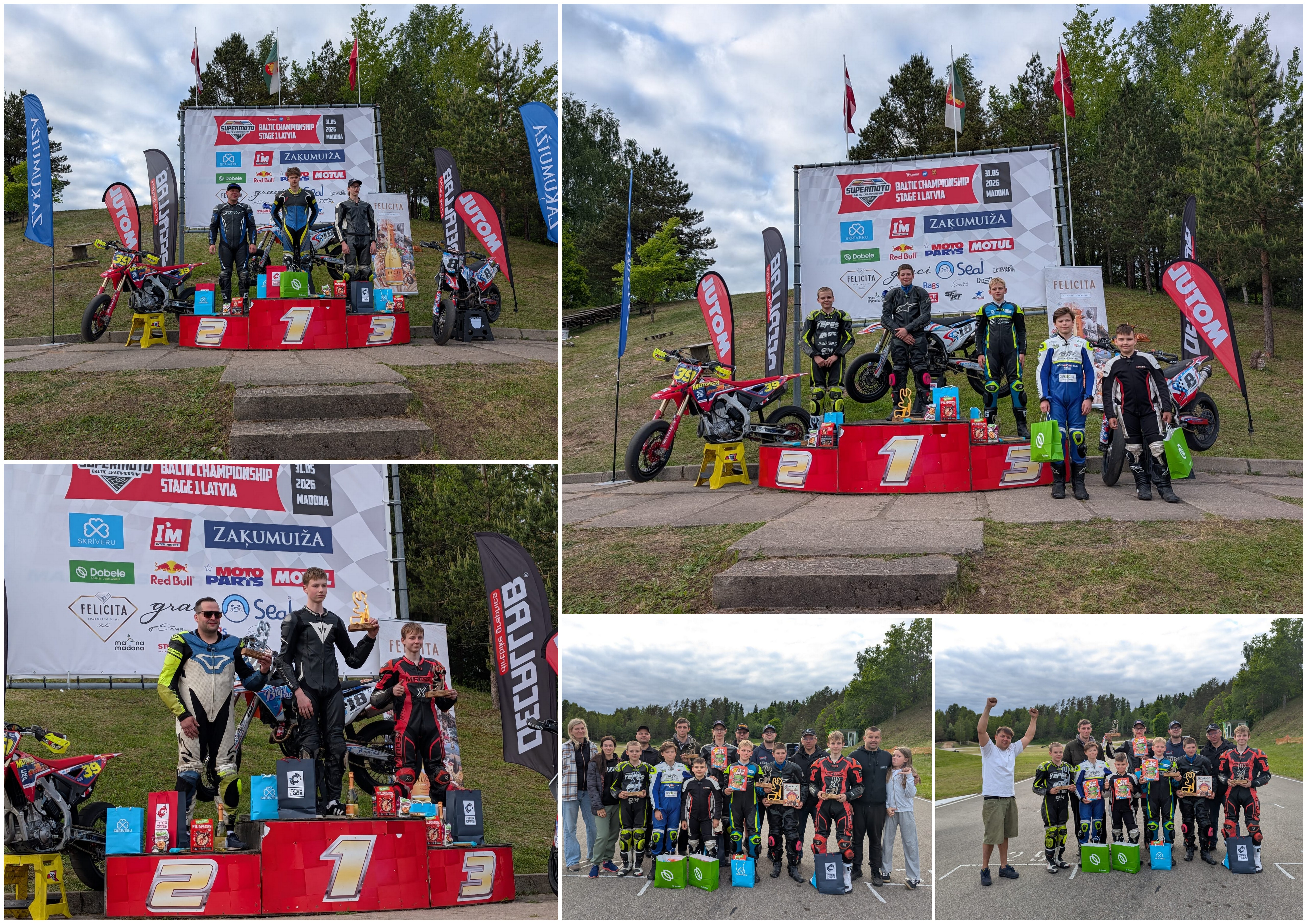 BJC “Jaunība” pitbaiku komandas panākumi Baltijas čempionāta supermoto 1. posmā Madonā
