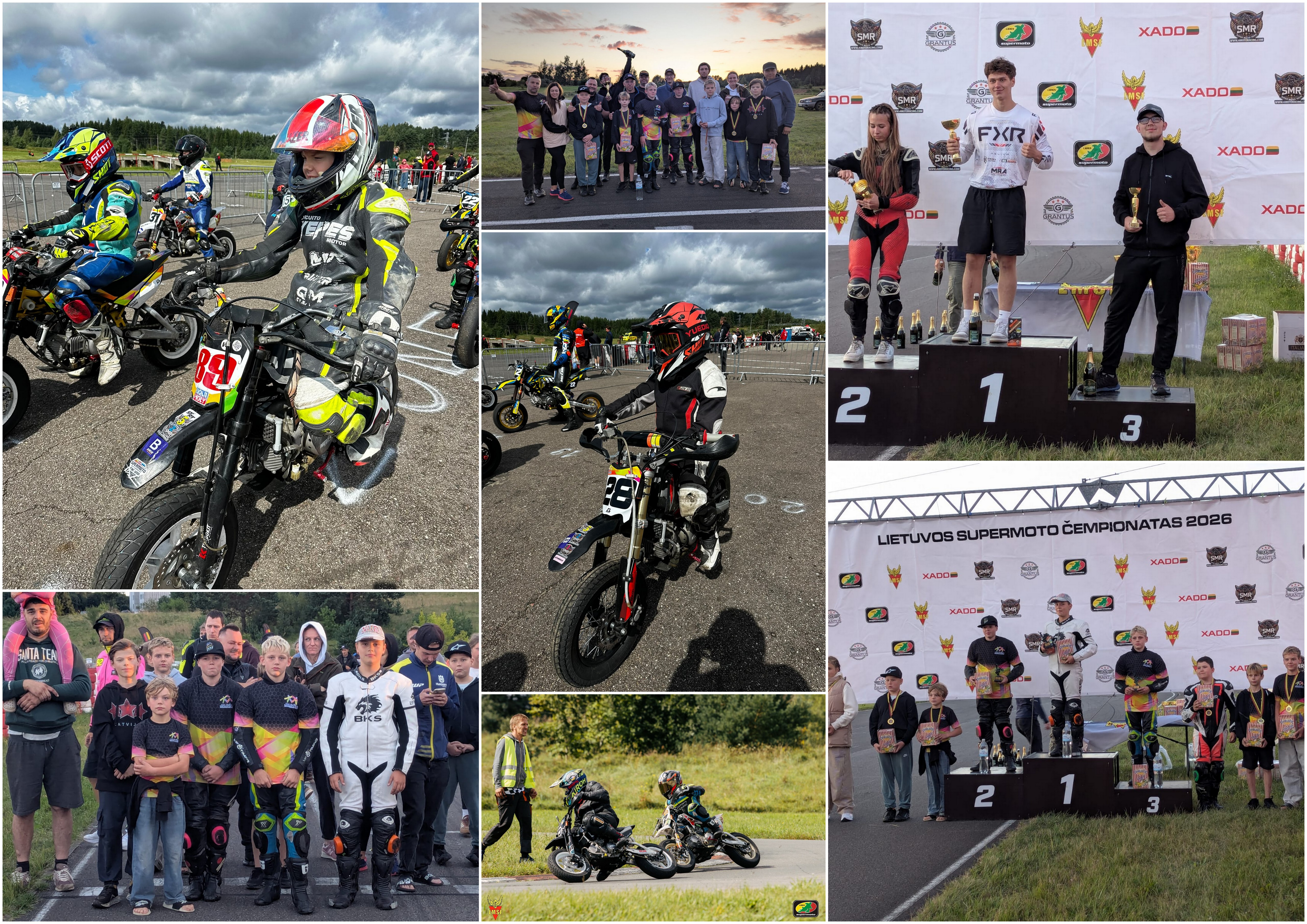 Lietuvas supermoto čempionāta sezonas noslēgumā BJC “Jaunība” sportisti uz goda pjedestāla.