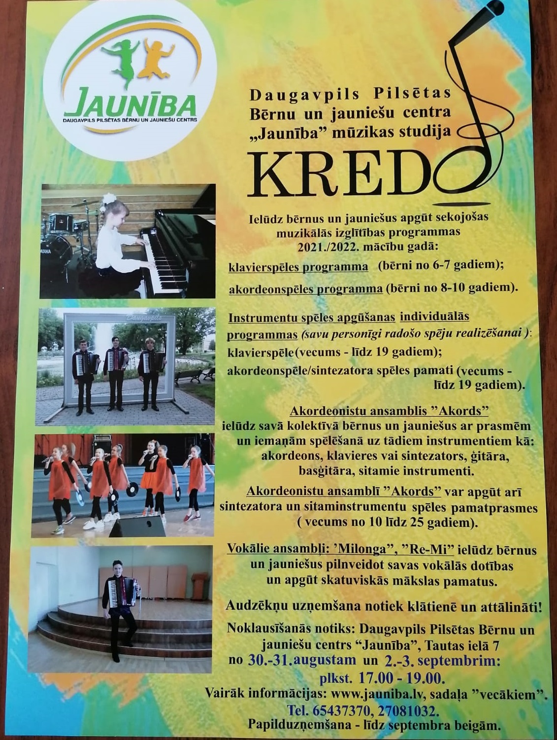 Mūzikas studija "Kredo" ielūdz.