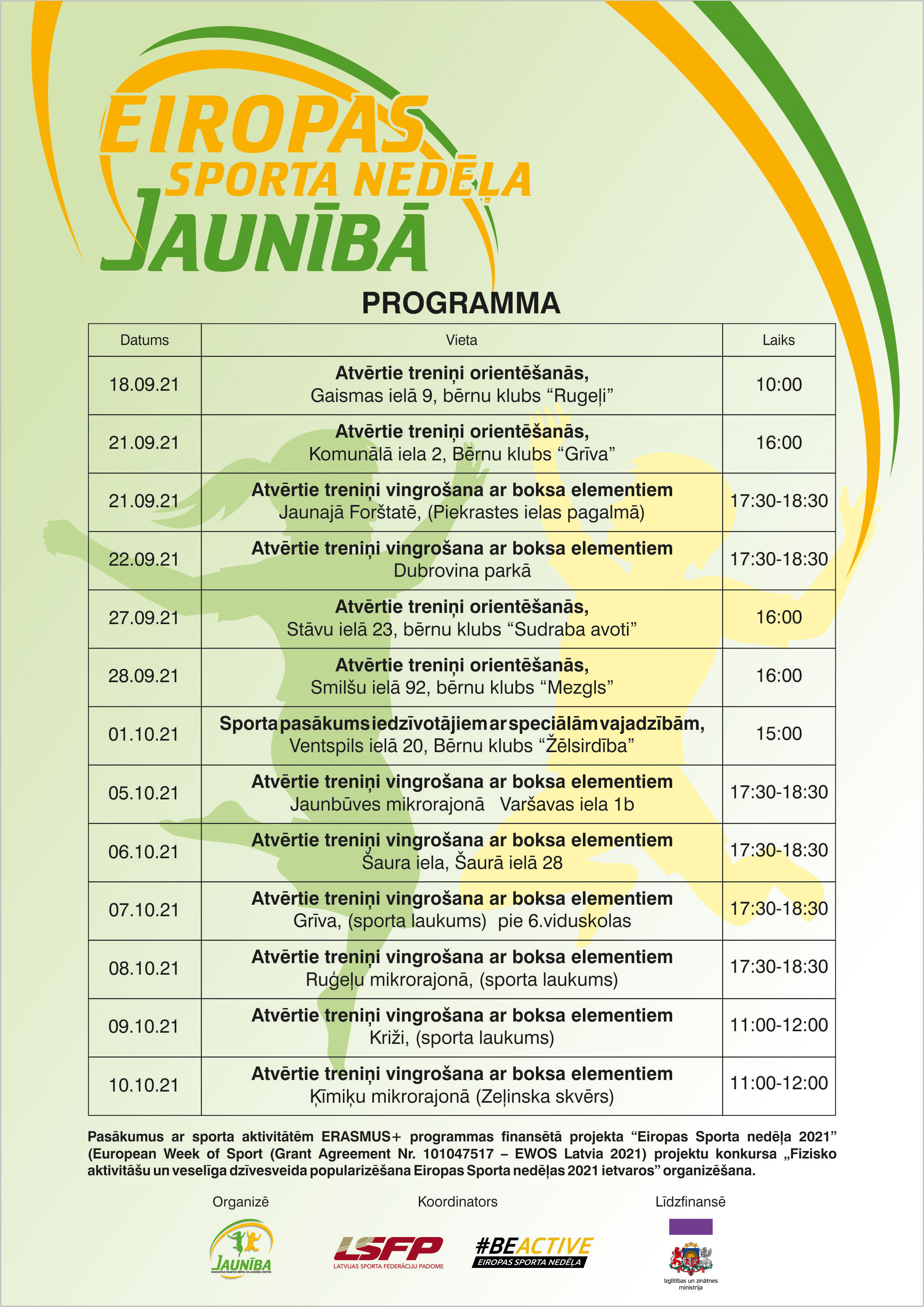 Eiropas sporta nedēļa BJC „Jaunībā”